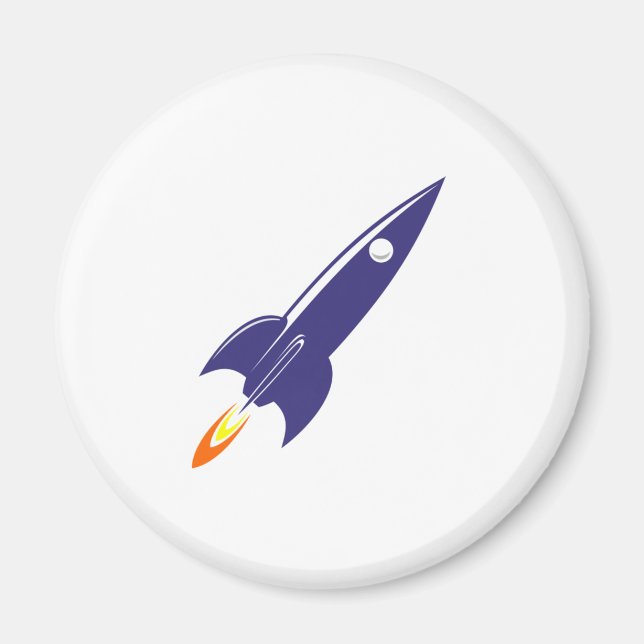 Íman Foguete Espacial de Cartoon (Frente)