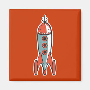 Íman foguete espacial retrô