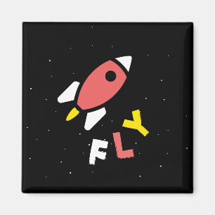 Íman Foguete - Pop-Arte Vermelha e Amarela