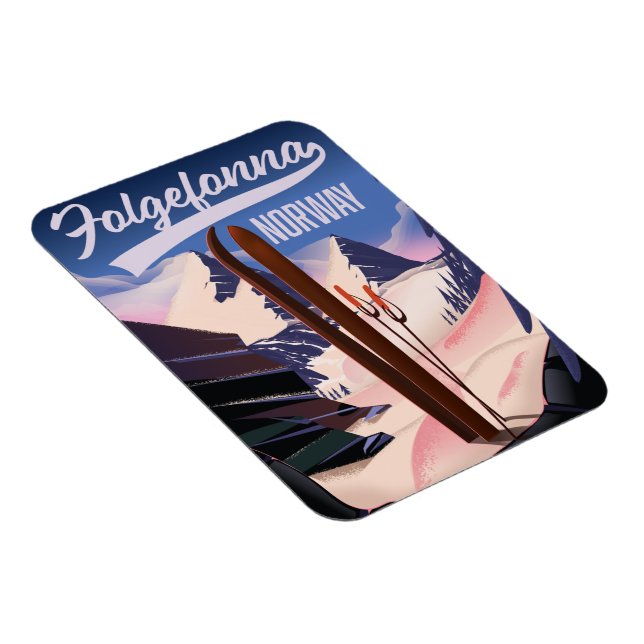 Íman Folgefonna norway ski poster. (Lado Direito)