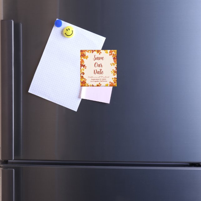 Íman Folha de Bordo Laranja Terracota Outono Salvar a D (Criador carregado)