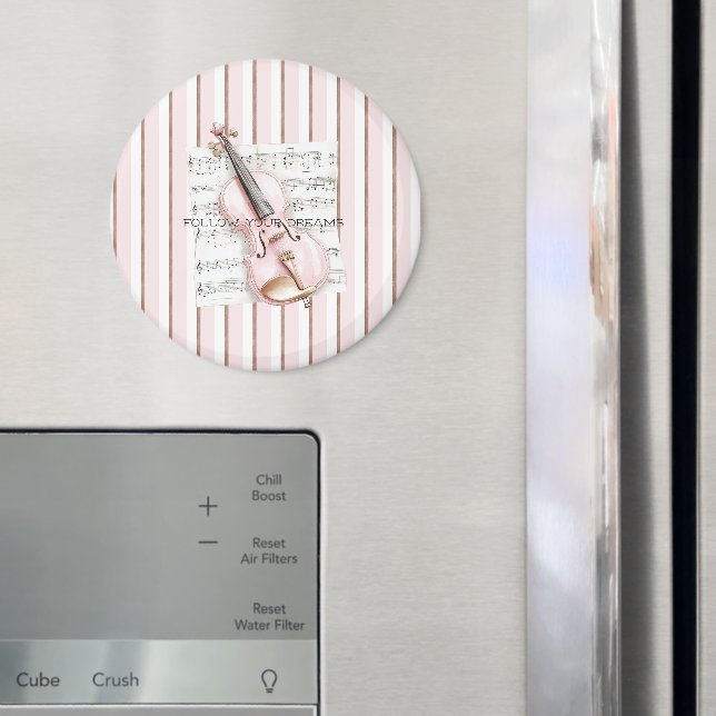 Íman Folha de Música de Violino Rosa (In Situ (Fridge))