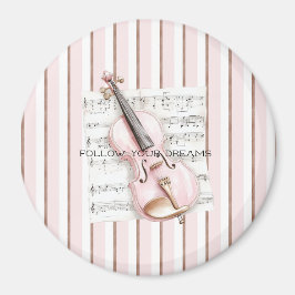 Íman Folha de Música de Violino Rosa