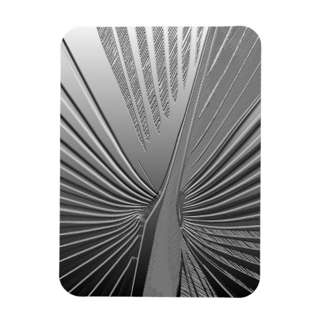 Íman Folha de palma do cromo Art Deco (Vertical)