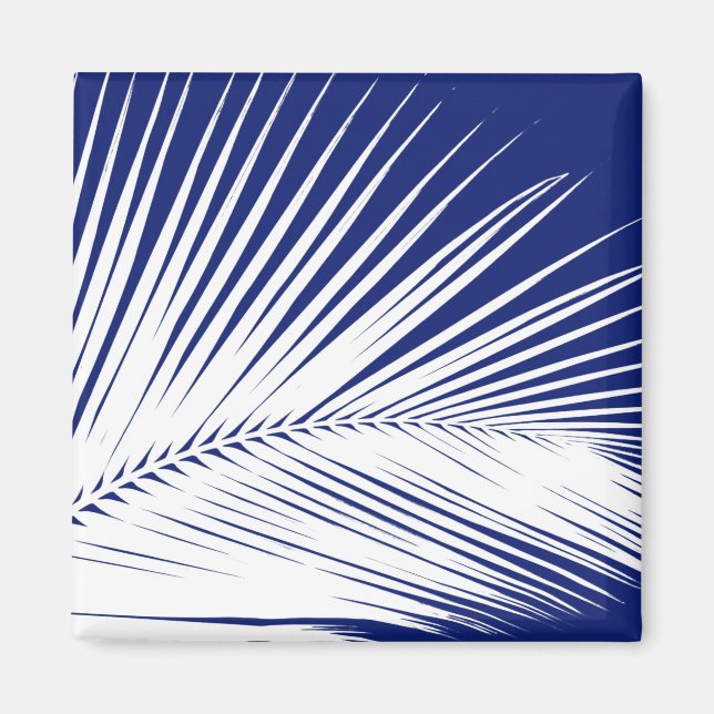 Íman Folha de palma - marinho azul e branco (Frente)
