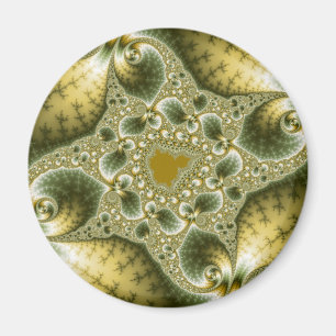 Íman Folha E Dourado - Arte Fractal