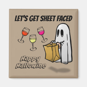 Íman Folha Enfrentada Fantasma Feliz Hallowine