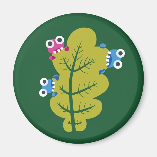 Íman Folha Gelada Comida Por Insetos De Cartoon Criança (Frente)