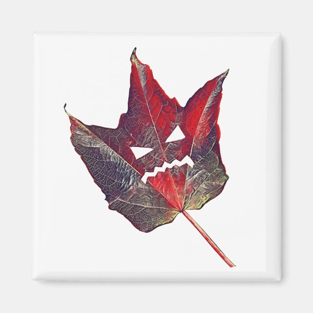 Íman Folhagem do outono de Halloween Foliage Folha de F (Frente)