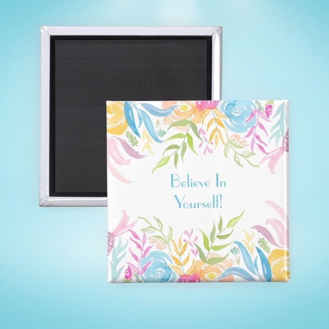 Íman Folhagem Pastel Acredite em Você! (A important and wonderful reminder, put on your fridge, locker, office. )