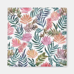 Íman Folhas Botânicas Aquarela Floral Colorido Fofo
