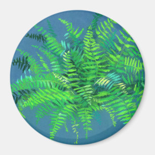 Íman Folhas de cereais, design floral, verde, azul e ve