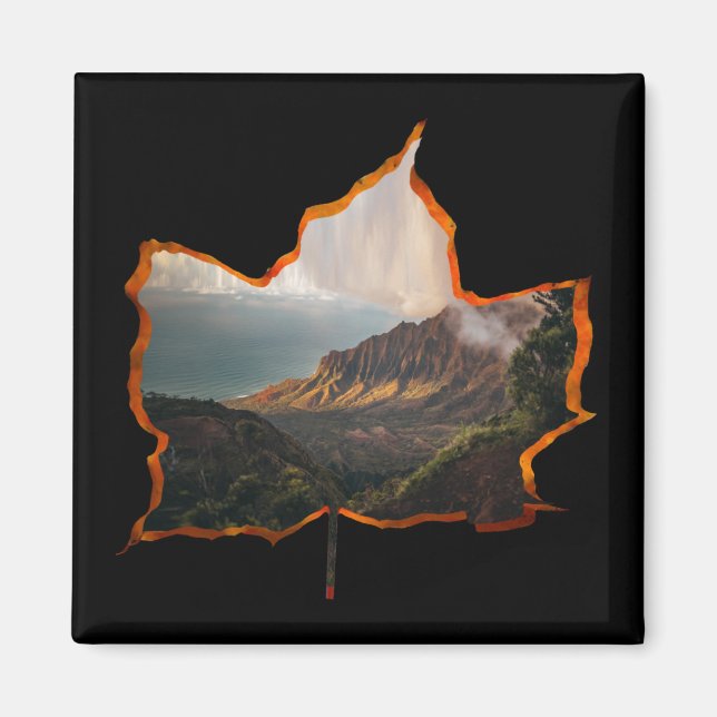 ÍMAN FOLHAS DE CHEIO FLORESTA MONTANHA (Frente)