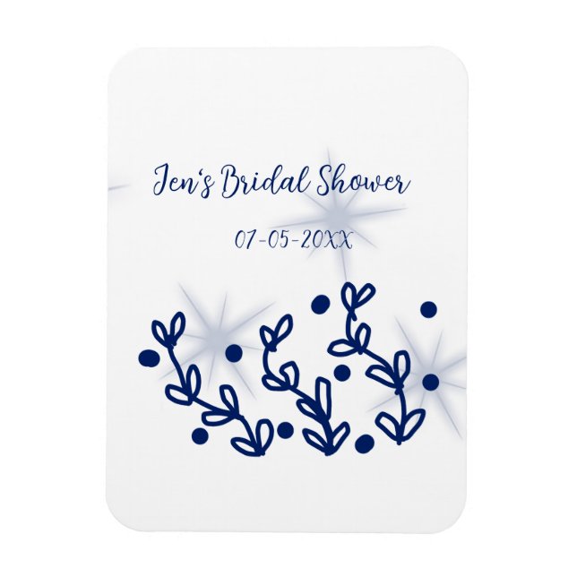 Íman Folhas de estrelas azuis luxo real chá de panela  (Vertical)