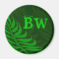 Folhas de Fern Verde Monograma