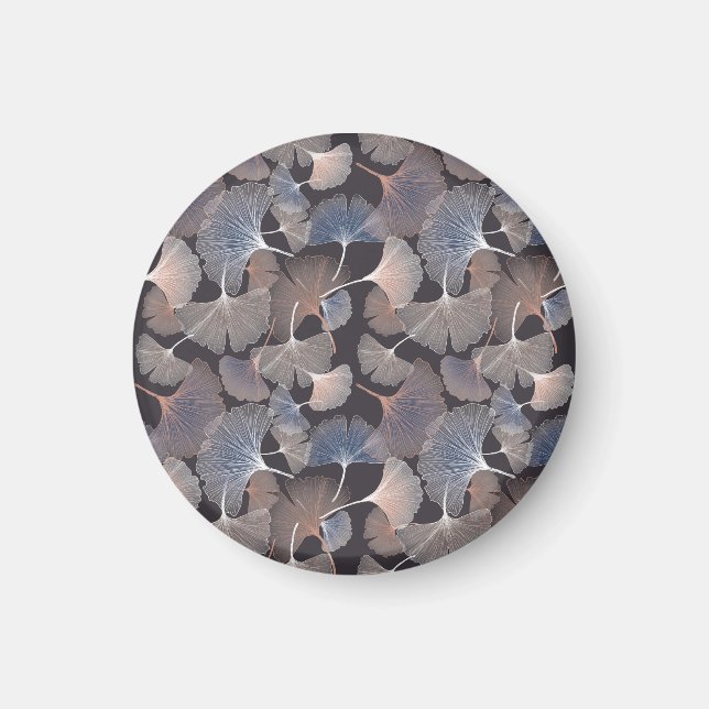 Íman Folhas de Ginkgo: padrão natural elegante. (Frente)