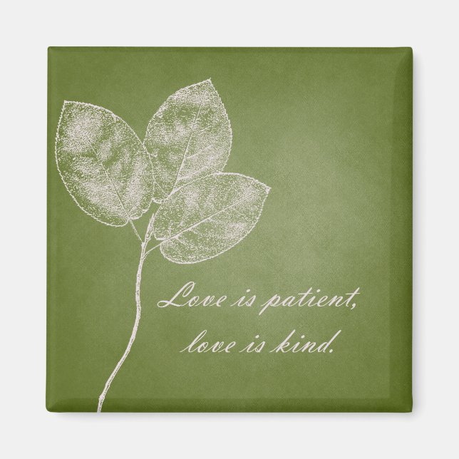 Íman Folhas de Grunge Verde (Frente)