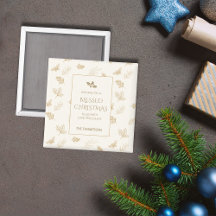 Folhas de Inverno em Ouro Elegante Natal