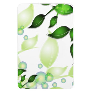 Íman Folhas de jardim frescas em branco