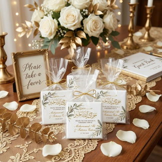 Íman Folhas de Ouro Elegância Casamento Muçulmano