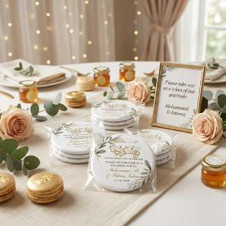 Íman Folhas de Ouro Elegância Casamento Muçulmano