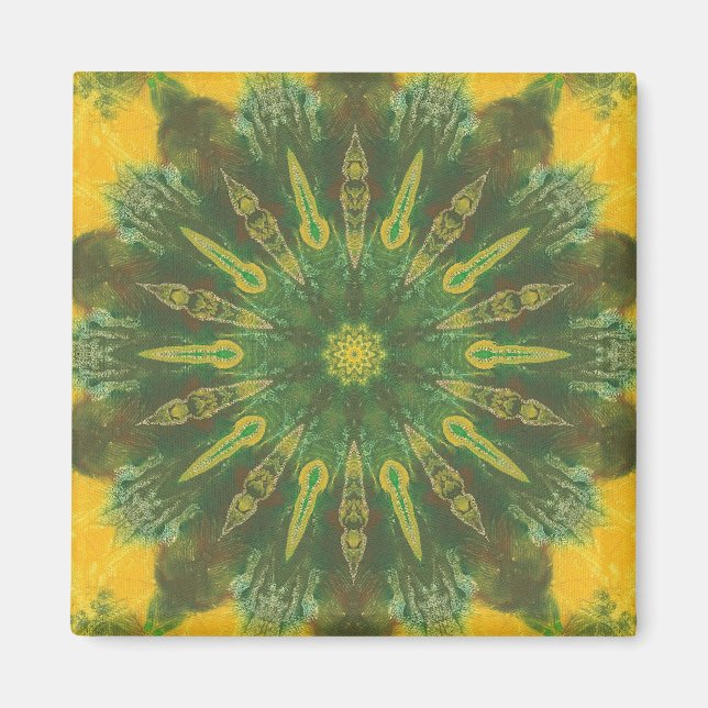 Íman Folhas de outono - ímã de abstrato de pássaros (Frente)