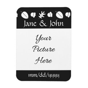 Íman Folhas de outono no ímã Black Save-the-Date