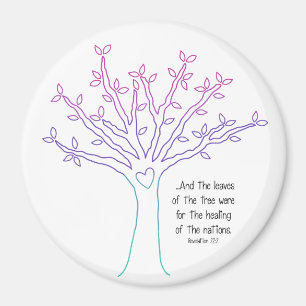 Íman Folhas do ímã da árvore (rosa/roxo do estilo)