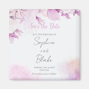 Íman Folhas Florais de Boho Moderno Rosa Suave Salvem a
