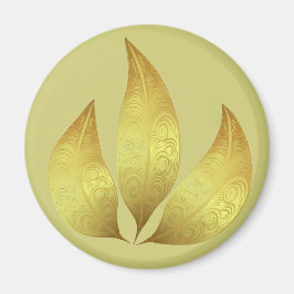 Íman Folhas ornamentais simples e agudas de ouro modern