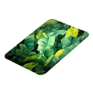 Íman Folhas Tropicais Abstrato Botânico Selva Natureza