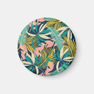 Íman Folhas tropicais coloridas: padrão de verão.
