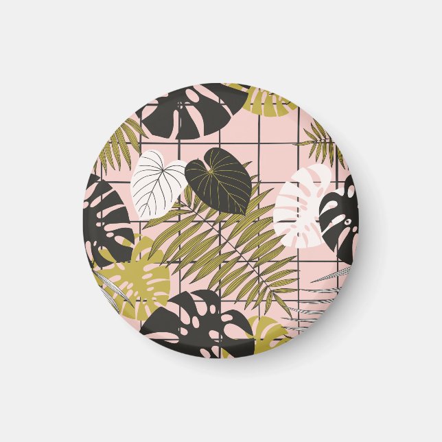 Íman Folhas tropicais de palma, na moda verão. (Frente)