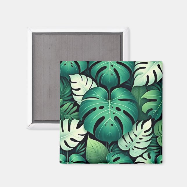 Íman Folhas tropicais exuberantes (Front/Back)