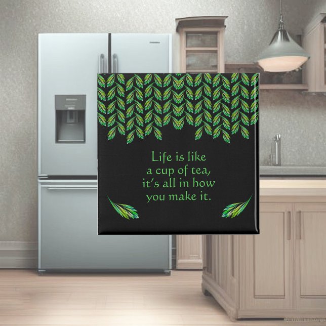 Íman Folhas verdes neon - arte fractal, irlandês dizend (Criador carregado)