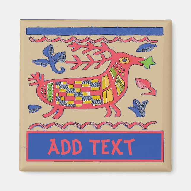 Íman Folk Art Deer, Obrigados, editar texto (Frente)