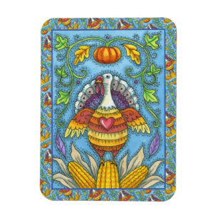 ÍMAN FOLK ART TURKEY, CORES DE AGRADECIMENTO SAZONAL