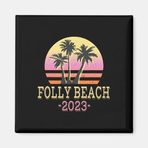 Íman Folly Beach Praia Retrô Férias em Família Homens M