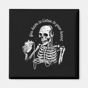 Íman Fones de ouvido de esqueleto Música gótica cardíac