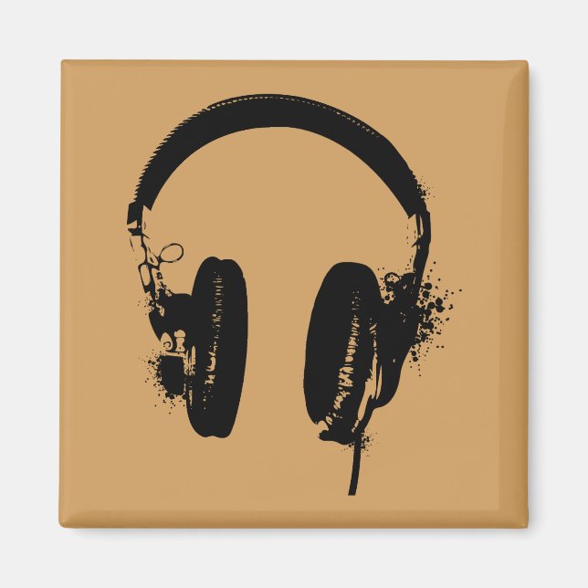 Íman Fones de Ouvido Estêncil Arco-Íris Arte Ímã (Frente)
