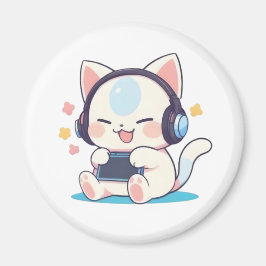 Íman Fones de Ouvido para Jogos de Gatinho Chibi Fones 