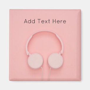 Íman Fones de ouvido rosa com fios