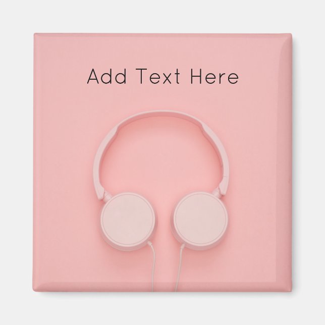 Íman Fones de ouvido rosa com fios (Frente)