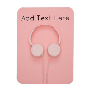 Íman Fones de ouvido rosa com fios