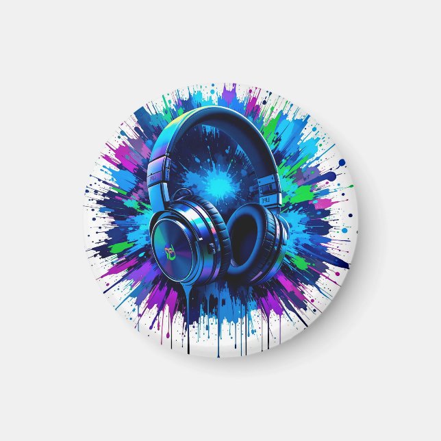 Íman Fones de Ouvido Vibrantes Contra Salpicos de Cores (Frente)