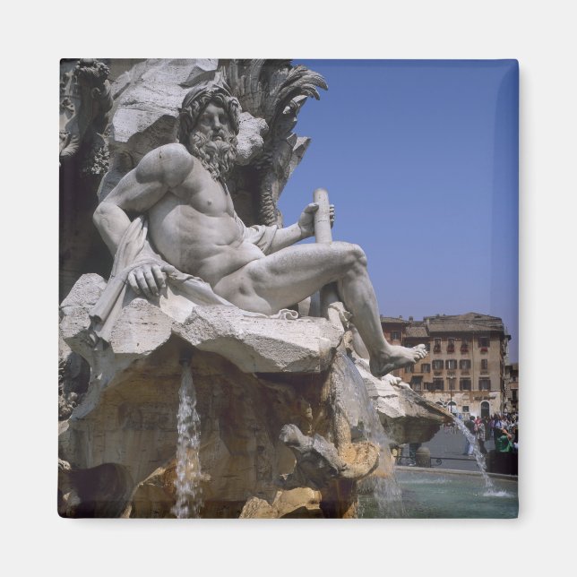 Íman Fontana dei Quattro Fiumi, Piazza Navona, Roma, (Frente)