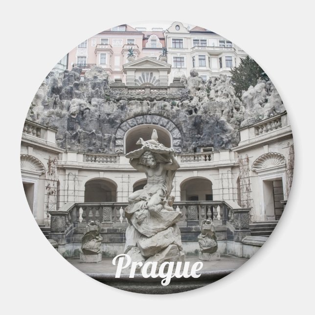 Íman Fonte com estátua de Netuno em Praga (Frente)
