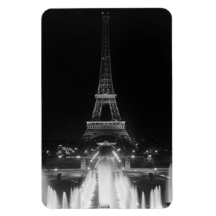 Íman Fonte de Paris vintage Torre Eiffel noite