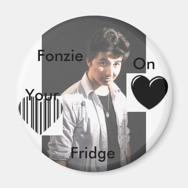 Íman FONZIE2, coração, gg, Fonzie, On, Your, Fridge (Frente)
