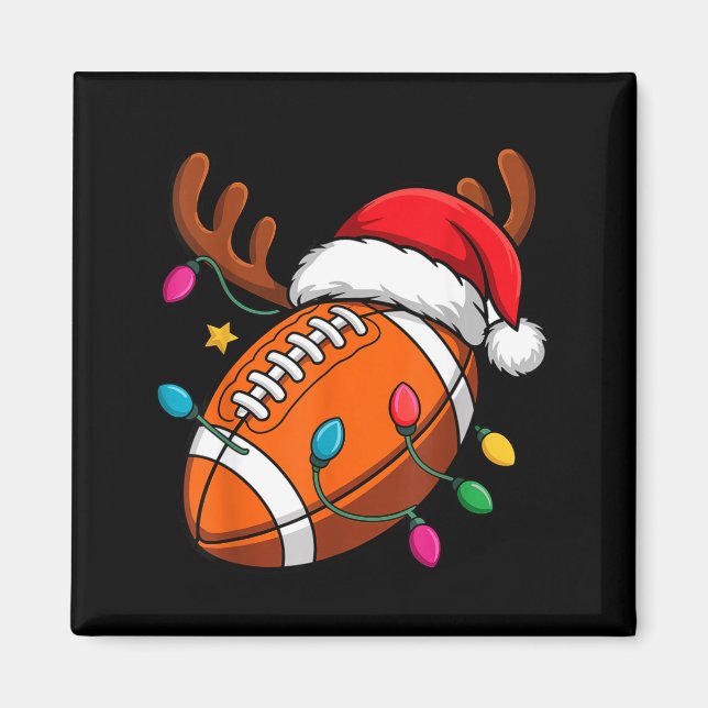 Íman Football American Reindeer Horns Christmas Xmas Ba (Frente)